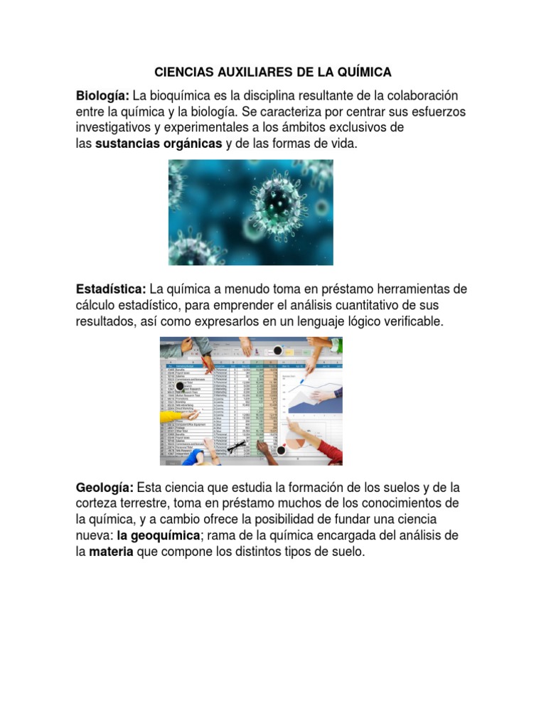 Quimíca, ciencias auxiliares Química Ingeniería