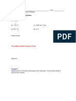 Section 3.4: Zero and Opposites: The Additive Identity Property of Zero