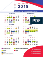 Calendar: Regular Total Immersion French & Italian Courses