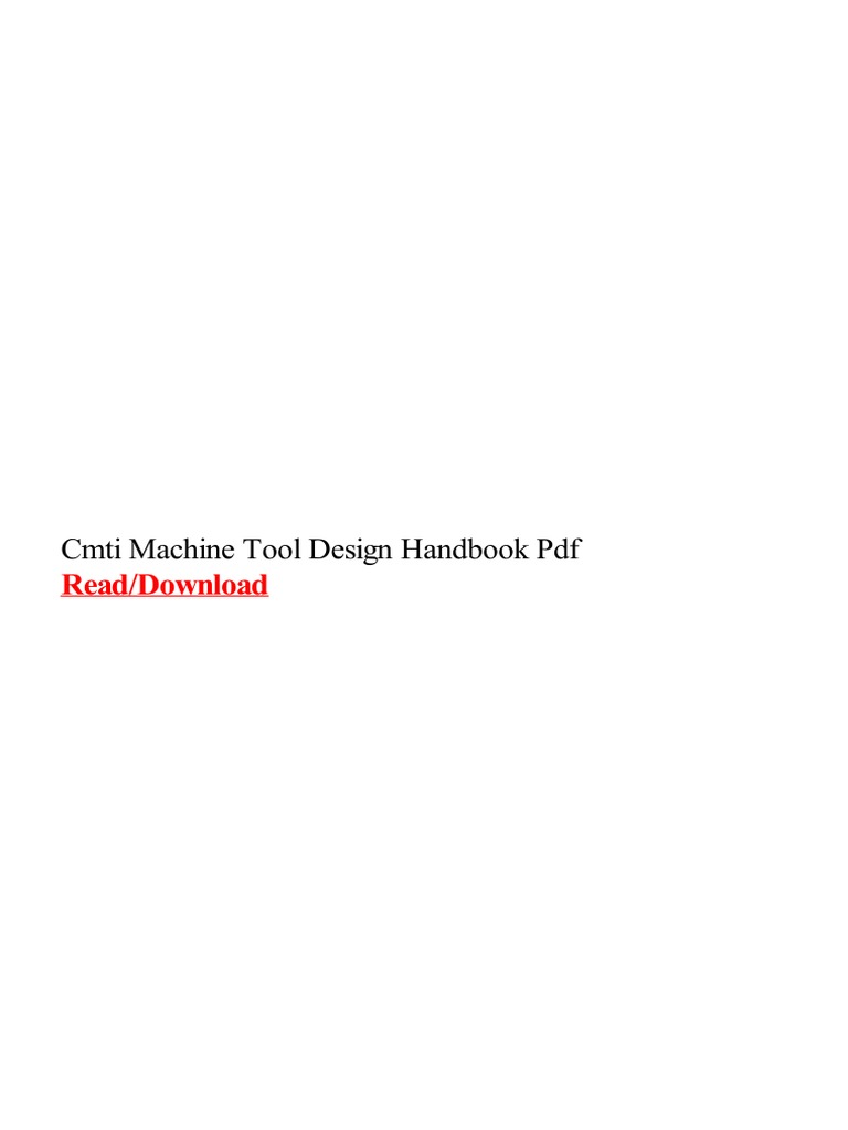 CMTI machine tool design handbook PDF download PDF Machines