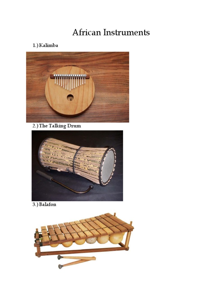 African Instruments: 1.) Kalimba | PDF