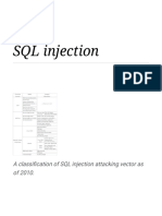 SQL injection classification and vectors