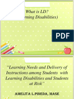 Learning Needs and Instructions For Students With LD and Children at Risk
