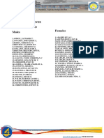 List of Students G7-De Ocampo Males Females: Jose Sanvictores Sr. National School Annex