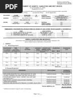 Sworn Statement of Assets, Liabilities and Net Worth