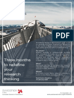 Thinkswiss Research Scholarships 2020: Three Months To Redefine Your Research Thinking