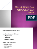 Prinsip Penulisan Kesimpulan Dan Saran