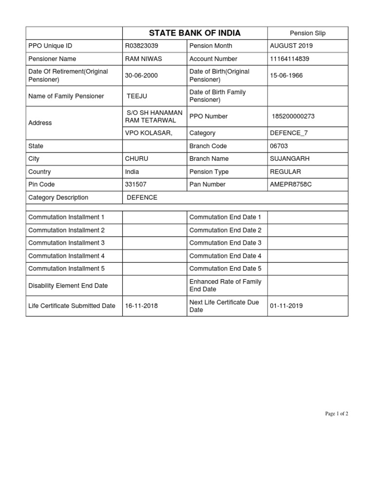 Pension Slip PDF | PDF | Tax Deduction | Pension
