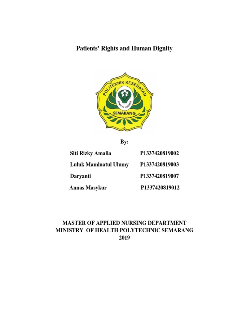 Patients' Rights and Human Dignity Explained | PDF | Dignity | Legal Aid