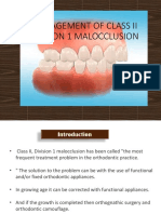 Management of Class Ii Division 1 Malocclusion