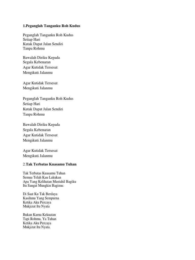 Lirik Lagu Rohani Pdf