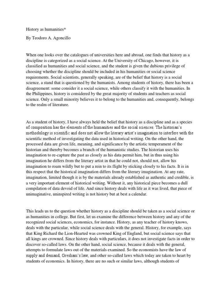 History As Humanities Pdf Humanities Social Science