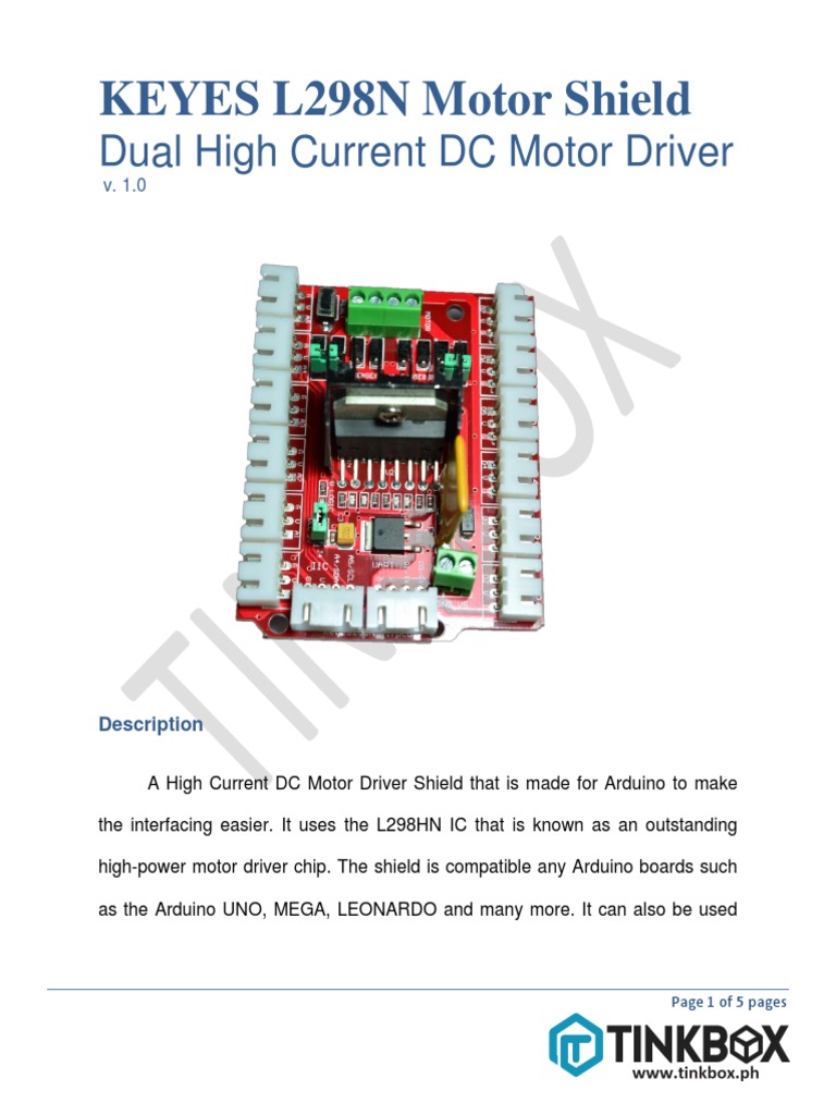 Keyes Hbridge Motor Driver | PDF | Arduino | Digital Electronics