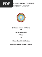 MCA (Integrated) 3rd Year CBCS 2019-20