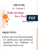 Lesson 5-Daily Servings For A Teen's Diet-G7 (H)