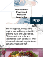 Production of Processed Fruit and Vegetables