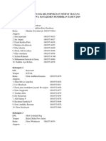 Daftar Nama Kelompok Dan Tempat Magang MP TH 2019