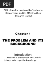 Difficulties Encountered by Student - Researchers and It's Effect To Their Research Output