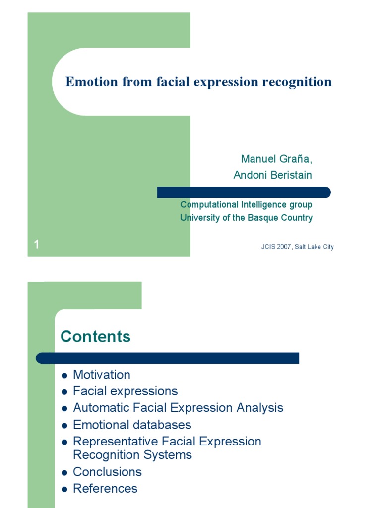 Facial Expression Recognition Techniques | PDF | Facial Expression ...