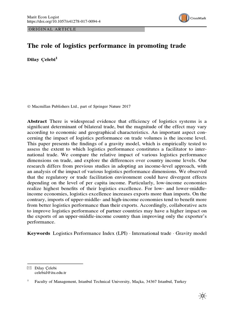 Logistics Performance and Trade Impact | PDF | Logistics | Globalization