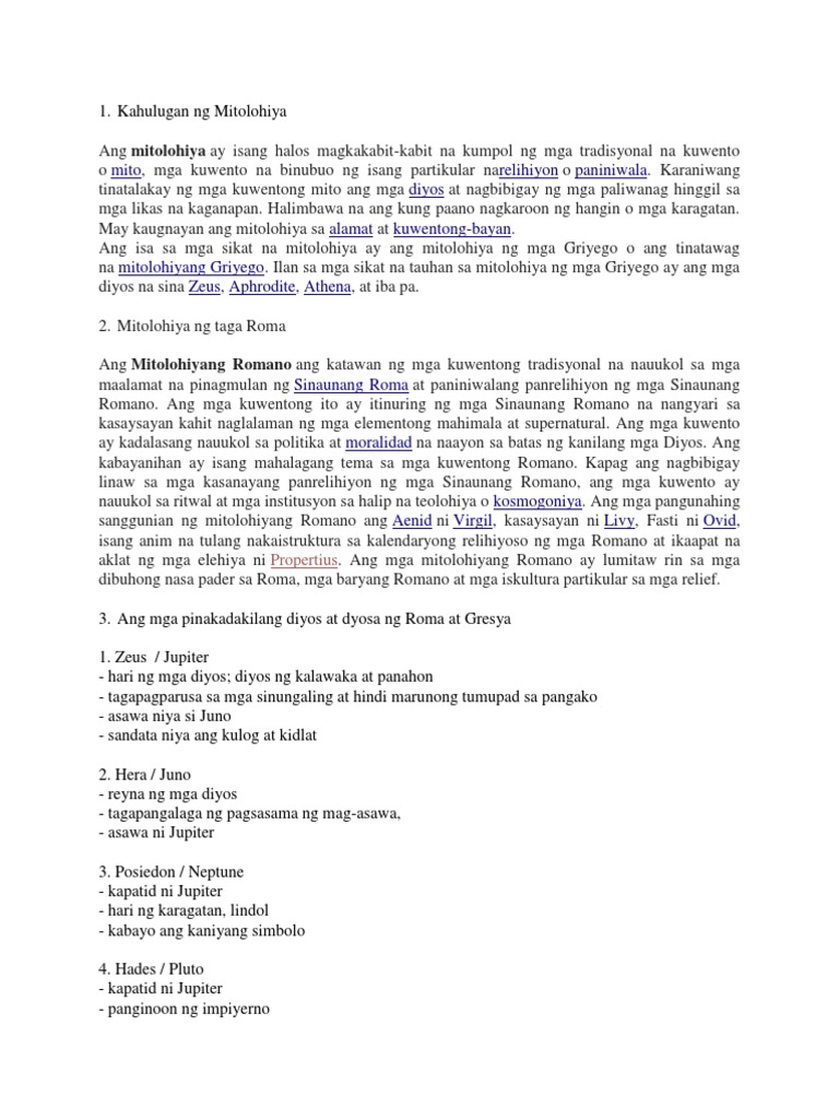 Kahulugan Ng Mitolohiya Pdf
