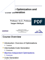 Compiler Optimization and Code Generation: Professor: SC.D., Professor Vazgen Melikyan