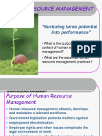 Human Resource Management: "Nurturing Turns Potential Into Performance"