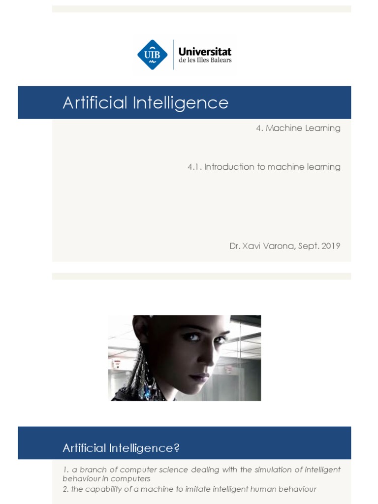 Introduction To Machine Learning | PDF | Artificial Intelligence ...