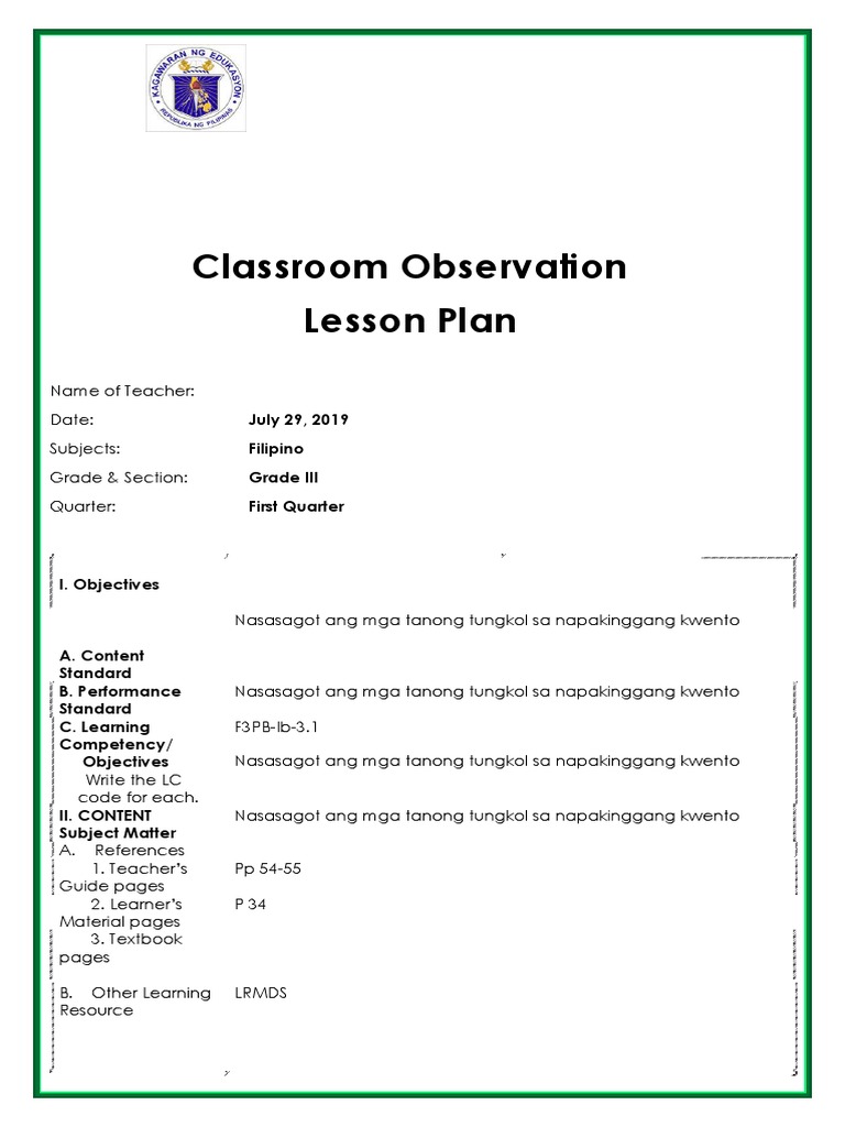 COT - DLP - Fil.q1 W8 D1 | PDF