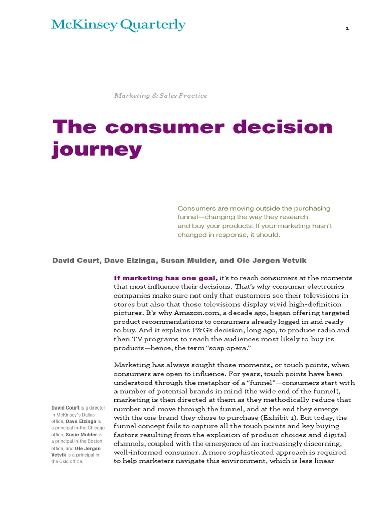 The Consumer Decision Journey - McKinsey Report PDF | PDF