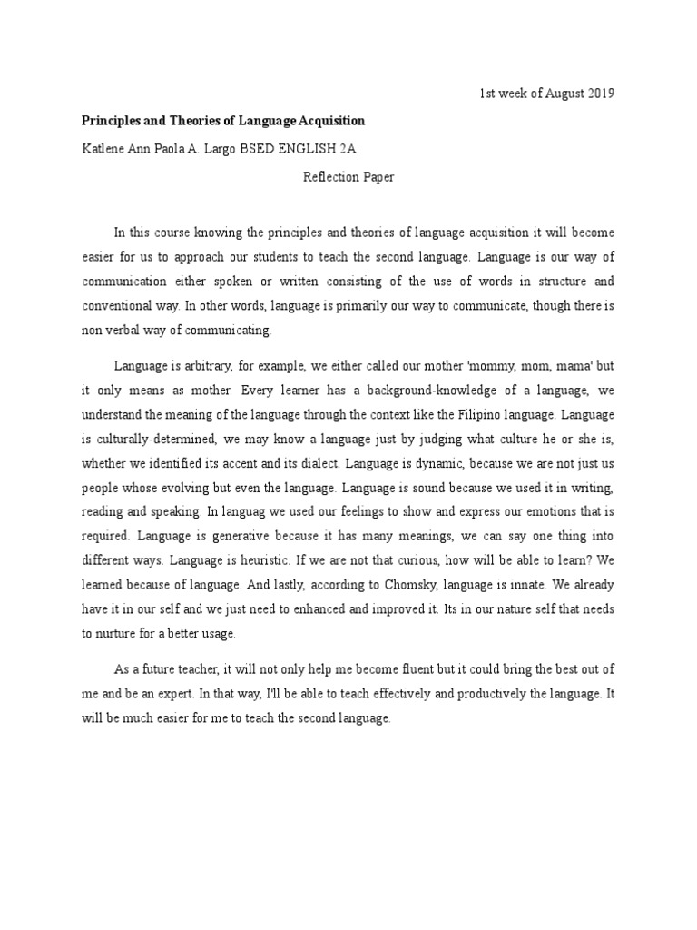 Principles and Theories of Language Acquisition | PDF | Foreign ...
