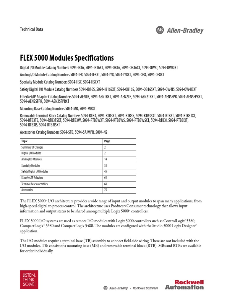 Technical Data Flex 5000 | PDF | Programmable Logic Controller ...