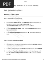 Lab Answer Key: Module 1: SQL Server Security Lab: Authenticating Users