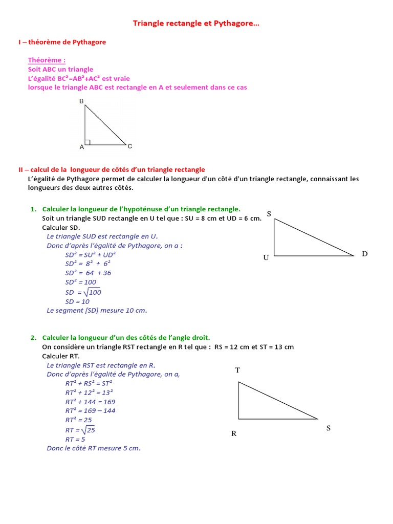 Calculer Le 3eme Coté D un Triangle Quelconque Cours | PDF | Triangle | Trigonométrie