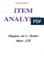 Item Analysis: Dimphna Jel L. Pacifico Maed-LTE