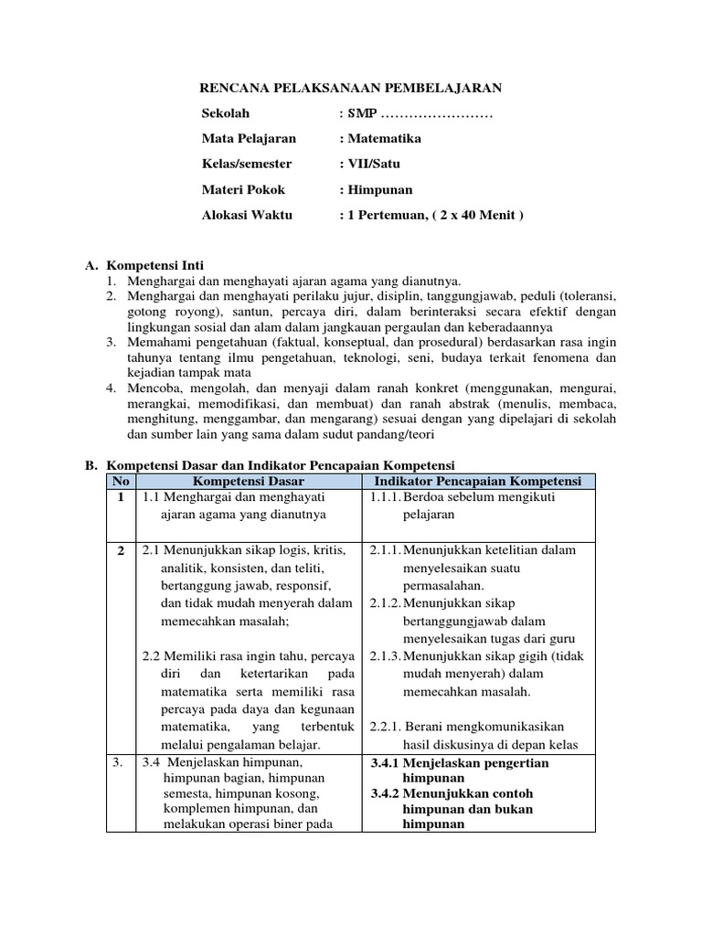 Rpp Himpunan