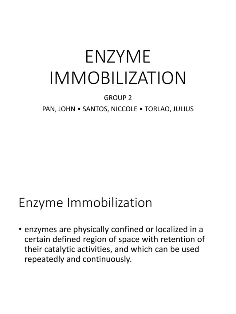 Enzyme Immobilization Techniques | PDF | Enzyme | Functional Group