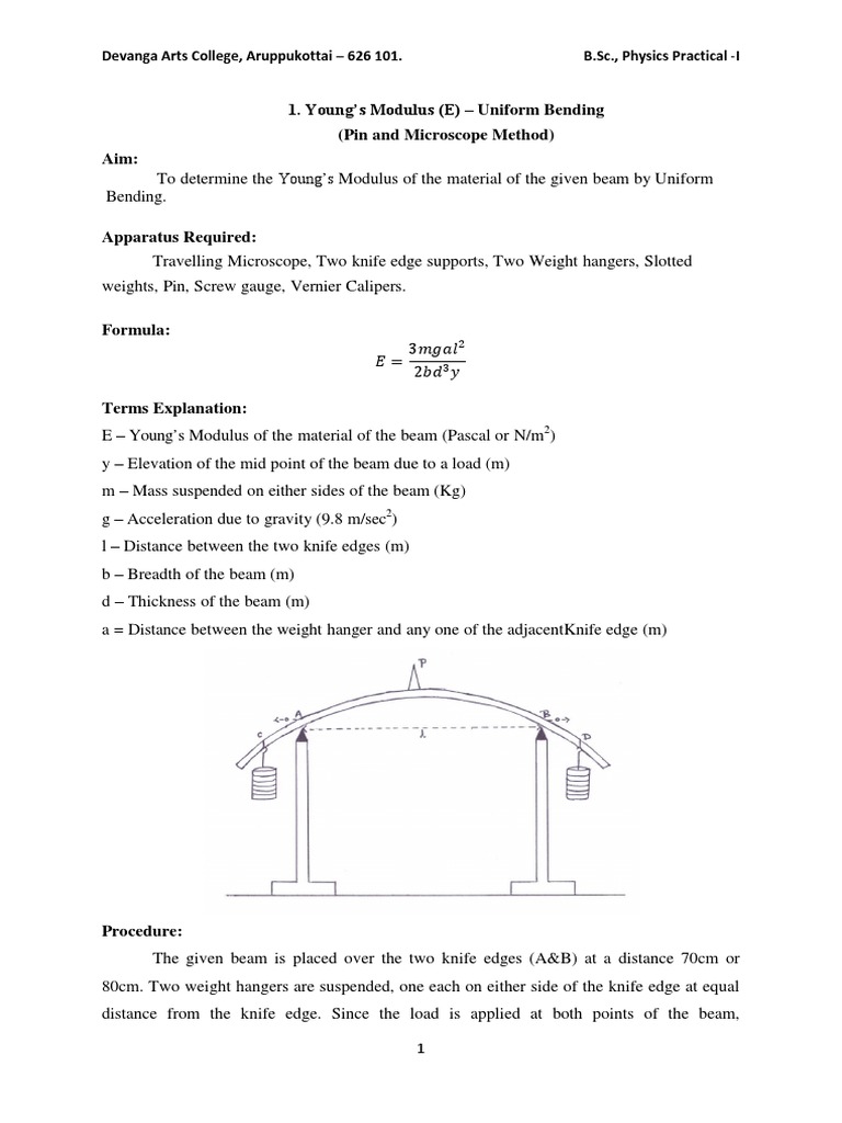 Young's Modulus: Bending Experiments | PDF | Resonance | Pendulum