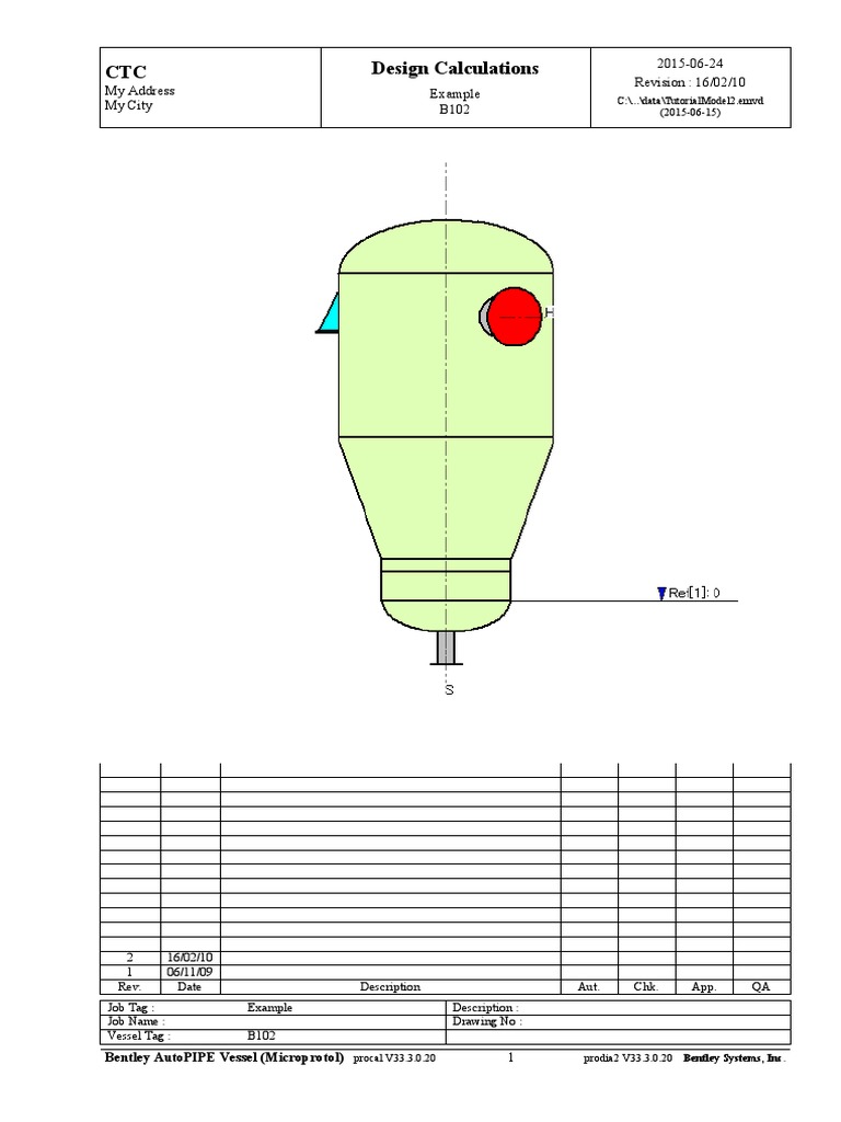 AutoPIPE Vessel Tutorial Pressure Vessel 2 Output Young's Modulus