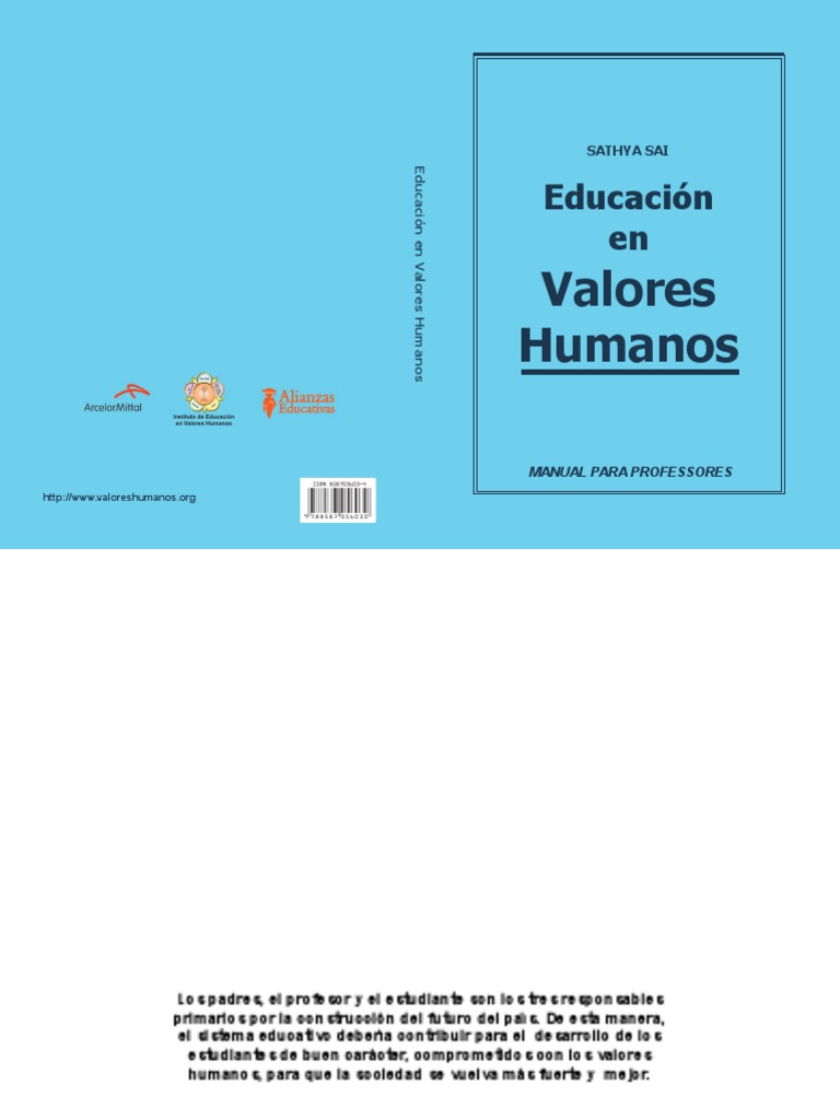 Educacion en Valores Humanos Manual para El Maestro | PDF | Comprensión ...