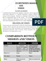 Difference Between: Mission AND Vision