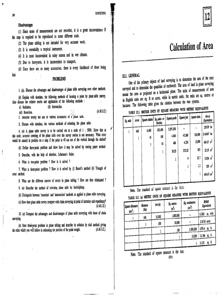 Calculation of Area | PDF | Area | Surveying