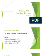 TOEFL Test - Reading Section: With Ms. Ayu