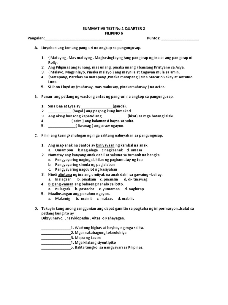 Filipino 6 - Q2 - 1 | PDF