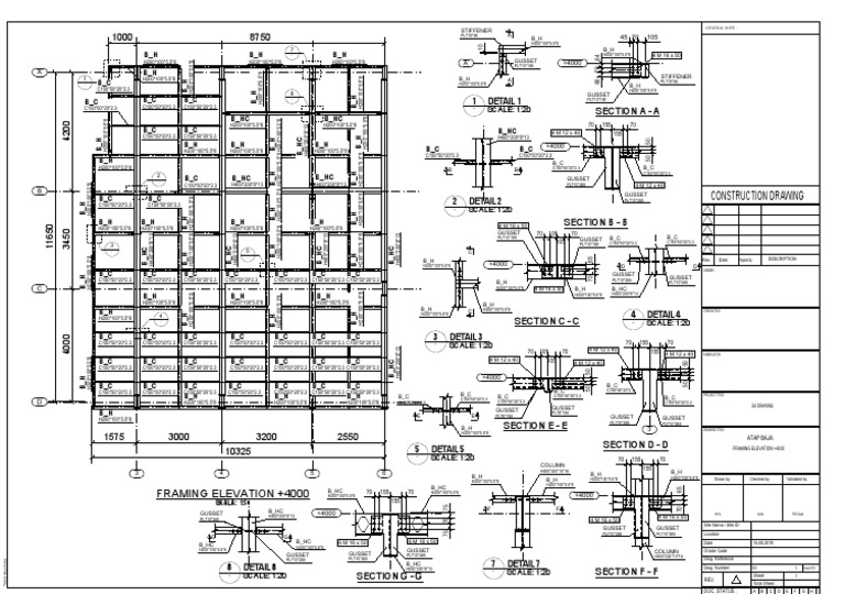 Tekla Structures Framing Elevation Drawing | PDF