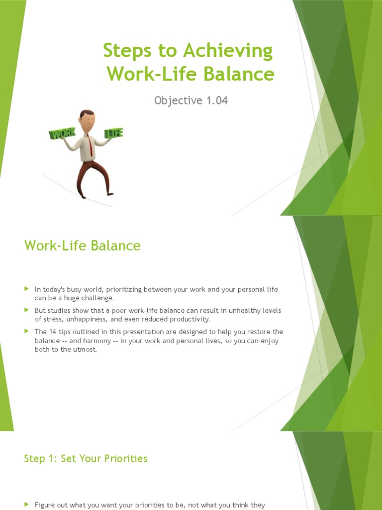 Steps To Achieving Work-Life Balance | PDF | Work–Life Balance