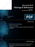 Mailings & References: Microsoft Word