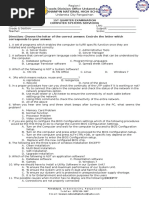 Diagnostic Test For Grade 10 TLE ICT CSS | PDF | Personal Computers ...