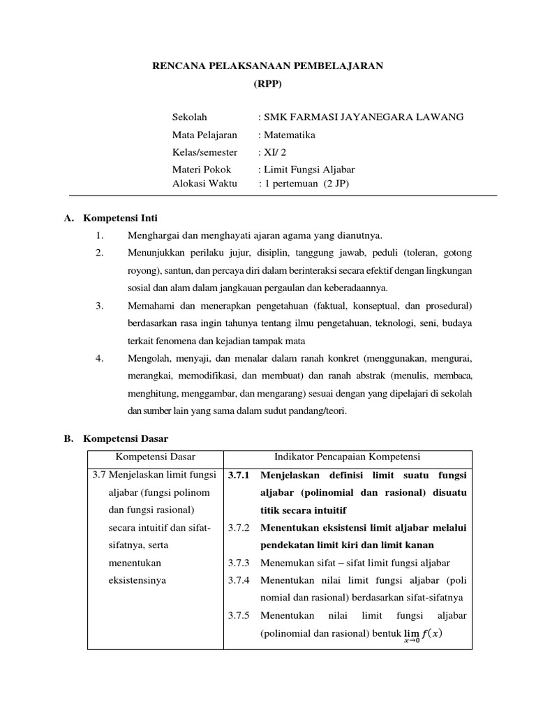 Kd 3 30 Limit Rpp Pdf