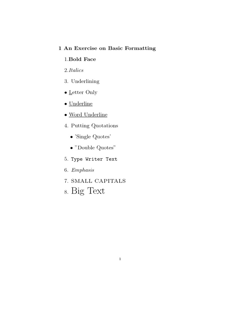 Lab Exercise On Basic Formatting PDF | PDF